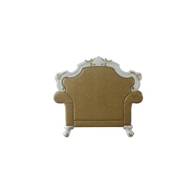 Antique Pearl Butterscotch 60" Handcrafted Faux Leather Accent Chair