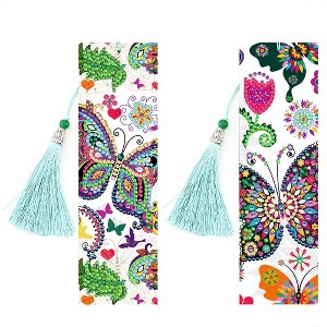 Delicate Lovely Painting Tassel Bookmark Flower Theme Beaded Bookmarks Material Package Craft Supplies - 1 of 4