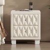 2-Drawer Elegant Velvet Nightstand, Bedside Table with Storage for Bedroom or Living Room – Maison Boucle - 2 of 4
