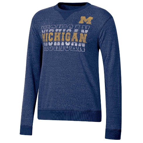 NCAA Michigan Wolverines Women s Crew Neck Fleece Sweatshirt S