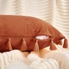 REGALWOVEN Velvet Soft Solid Covers Bohemian with Tassels Decorative Throw Pillow 2 Pcs - 3 of 4