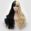 Unique Bargains Women's Curly Wigs 30" Gold Tone Black with Wig Cap - 2 of 4