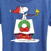 Women's - Peanuts - Snoopy and Woodstock House Sleigh Short Sleeve Graphic T-Shirt - 2 of 4