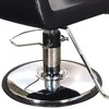 Chromium Brooklyn Professional Salon Styling Chair with High Density Foam Cushions and Steel Construction for Hair Cutting, Styling, and Perms, Black - 3 of 4