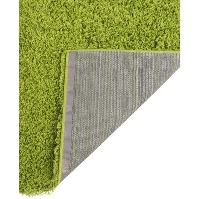 Lush Green Square Synthetic Shag Rug 8'x8' - Reversible & Easy Care