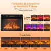 ROVSUN 26" Electric Fireplace Inserts with APP & Remote Control, 1400W Recessed Stove Heater with Timer, 6 Flame Color, 5 Brightness for Home Indoor - 3 of 4
