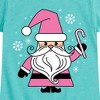 Girls' - Instant Message - Pink Santa Claus Christmas Fitted Short Sleeve Graphic T-Shirt - 2 of 4