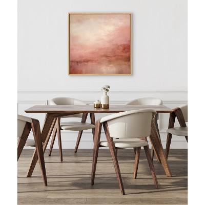 Tonal Abstract Pink and Peach Framed Canvas Art