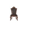 Set of 2 28" Picardy PU Dining Chairs Honey Oak - Acme Furniture: Upholstered, Antique Pearl Trim, Armless - 4 of 4