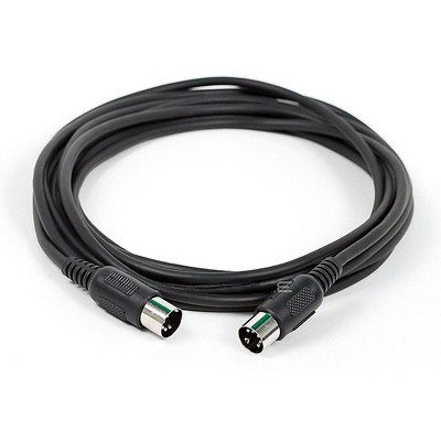 Monoprice MIDI Cable - 15 Feet - Black | With Keyed 5-pin DIN Connector, Molded Connector Shells