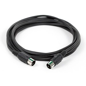 Monoprice MIDI Cable - 15 Feet - Black | With Keyed 5-pin DIN Connector, Molded Connector Shells - 1 of 2