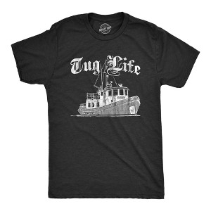 Mens Tug Life T Shirt Funny Thug Life Tug Boat Sarcastic Saying Novelty Tee - Crazy Dog Men's T Shirt - 1 of 4