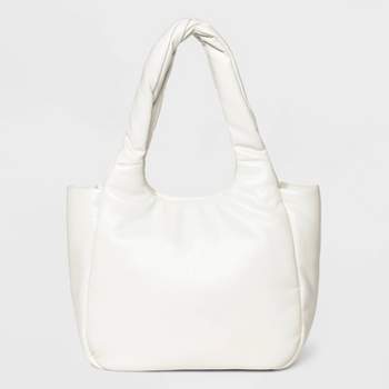 Universal Thread Faux Leather Large Ivory Cream Tote Shoulder Bag
