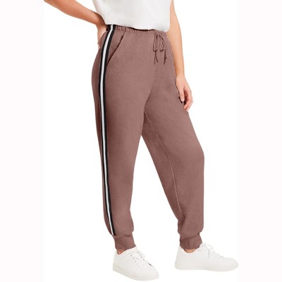 June + Vie by Roaman's Women's Plus Size French Terry Jogger