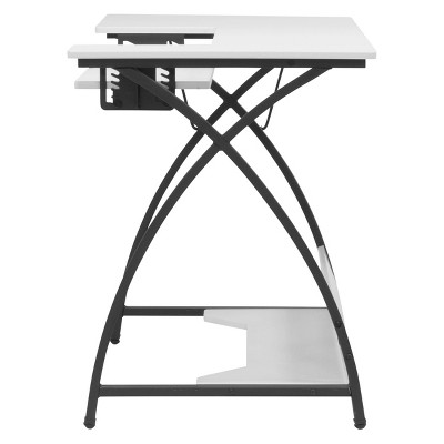 Comet Plus Adjustable Black and White Sewing Table with Storage