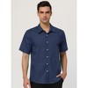 Lars Amadeus Men's Short Sleeves Polka Dots Button Down Dress Shirt - 3 of 4