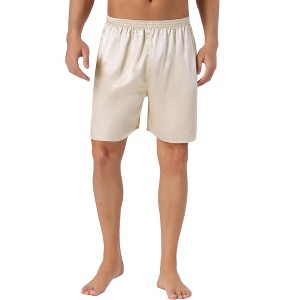 Lars Amadeus Men's Sleepwear Satin Shorts Elastic Waist Lounge Pajama Bottoms - 1 of 4