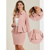 INSPIRE CHIC Women's Business Peplum Blazer and Pencil Skirt Suit Set 2 Pcs - 2 of 4