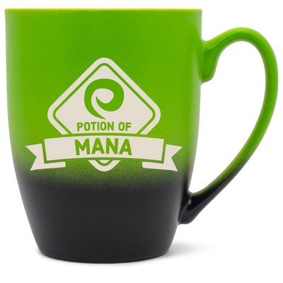 100 North Magic Potion 10 Ounce Green and Black Two Toned Ombre, Comfortably Fits Your Hands, Ceramic Tea Coffee Cup Mug, Potion Of Mana