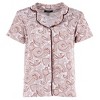 CTM Women's Patterned Button Down Short Sleeve Pajama Set - 2 of 4