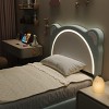 Bed Frame for Kids, Upholstered Platform Bed Frame with Adjustable Headboard & Led Light, Wooden Slats Support, No Box Spring Needed - 3 of 4