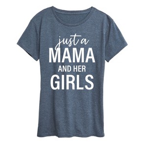 Women's - Instant Message - Just A Mama And Her Girls Short Sleeve Graphic T-Shirt - 1 of 4