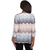Alfred Dunner Womens Lacey Ombre Chevron Crewneck Top , Tan , Size M - 2 of 4