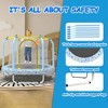 Whisen 55” Kids’ Trampoline with Safety Net, Foam-Covered Poles, Double-Sided Zipper and Basketball Hoop - 3 of 4