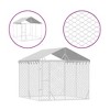 Outdoor Dog Kennel Silver Galvanized Steel Large DurablevidaXL - 2 of 4