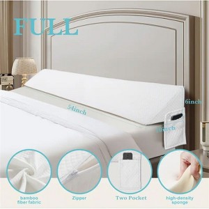 PAGED 193CM Bed Pillow, Wedge Pillow with Storage Pocket, Foam Filling and Removable Cover, Pillow for Bed and Reading - 1 of 4