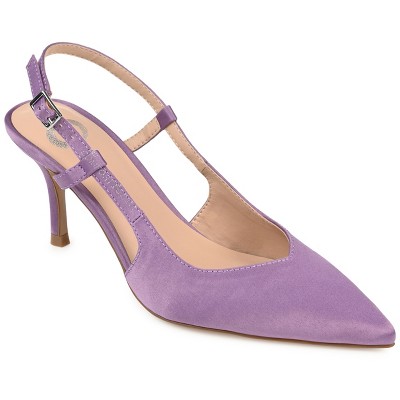 Journee Collection Womens Knightly Medium and Wide Width Sling Back Mid Stiletto Pointed Toe Pumps