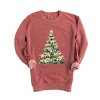 Watercolor Christmas Tree Sparkle - Womens Garment Dyed Sweatshirt - 2 of 4