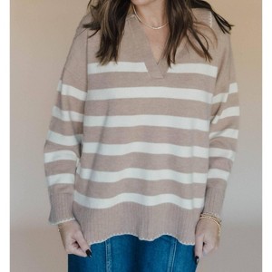 Women's Save Your Tears Striped Sweater - entro - 1 of 4
