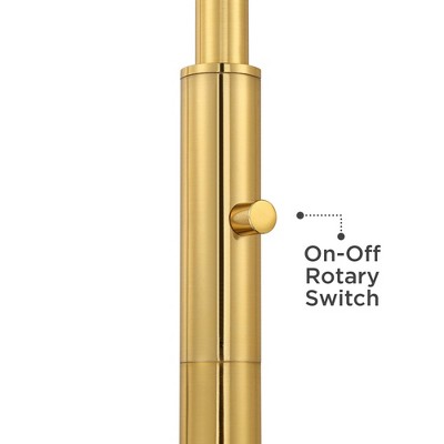Warm Brass and Stone Glass 67" Modern Downbridge Floor Lamp