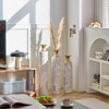 Grungis Set of 3 White & Gold Textured Metal Flower Vases,33.4", 28.7", 24" Tall Geometric Cylinder Decorative Vases for Luxury Home Decor,White+Gold - 4 of 4