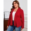 Plus Size Dressy Blazer Collarless Open Front Blazer Lightweight Suit Jackets Slightly Cinched Waist Peplum Blazer Business Casual Outfits - 4 of 4