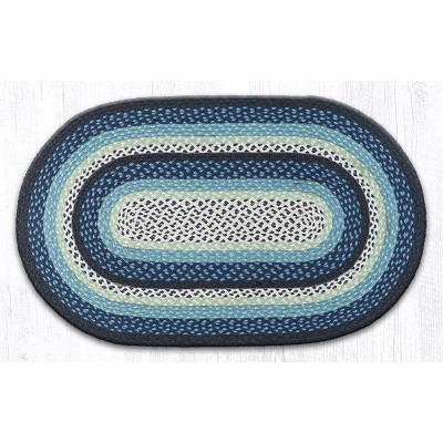 Earth Rugs Oval Braided Rug – Blueberry & Cream Hand-Woven Jute Rug for Rustic Farmhouse Decor