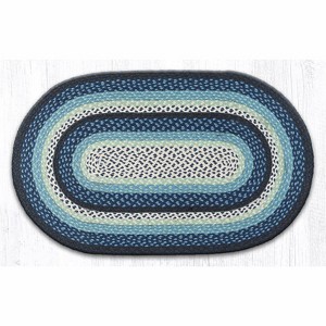 Earth Rugs Oval Braided Rug – Blueberry & Cream Hand-Woven Jute Rug for Rustic Farmhouse Decor - 1 of 1