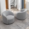 KINWELL 34" Wide Upholstered Swivel Accent Barrel Chair (Set of 2) - 4 of 4