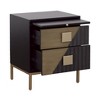 Treasure Trove Accents Chairside with Pullout Shelf 2 Drawer: Gold Hardware, MDF, Space-Saving Design - 3 of 4