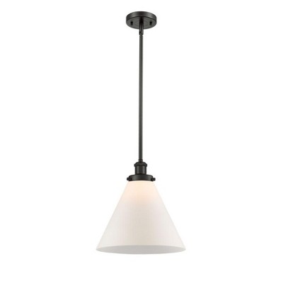 Cone - 1 Light Stem Hung Mini Pendant In Industrial Style-10 Inches Tall and 12 Inches Wide