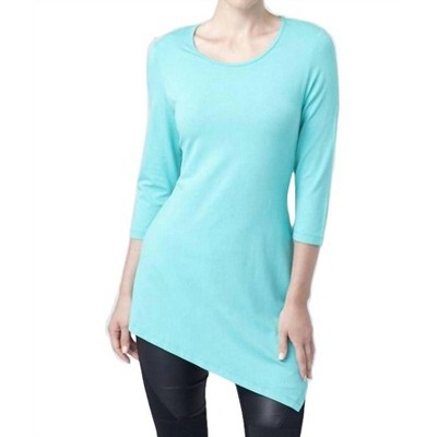 Women's Asymmetrical 3/4 Sleeve Tunic Top - ANGEL