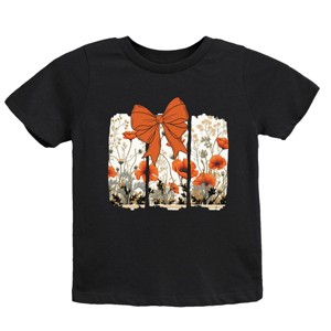 Coquette Fall Floral Orange - Youth Short Sleeve Graphic T-Shirt - 1 of 3
