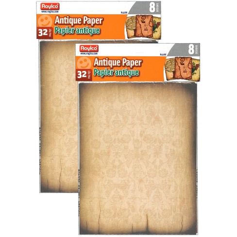 Roylco® Antique Paper, 8-1/2 x 11, 32 Sheets Per Pack, 2 Packs