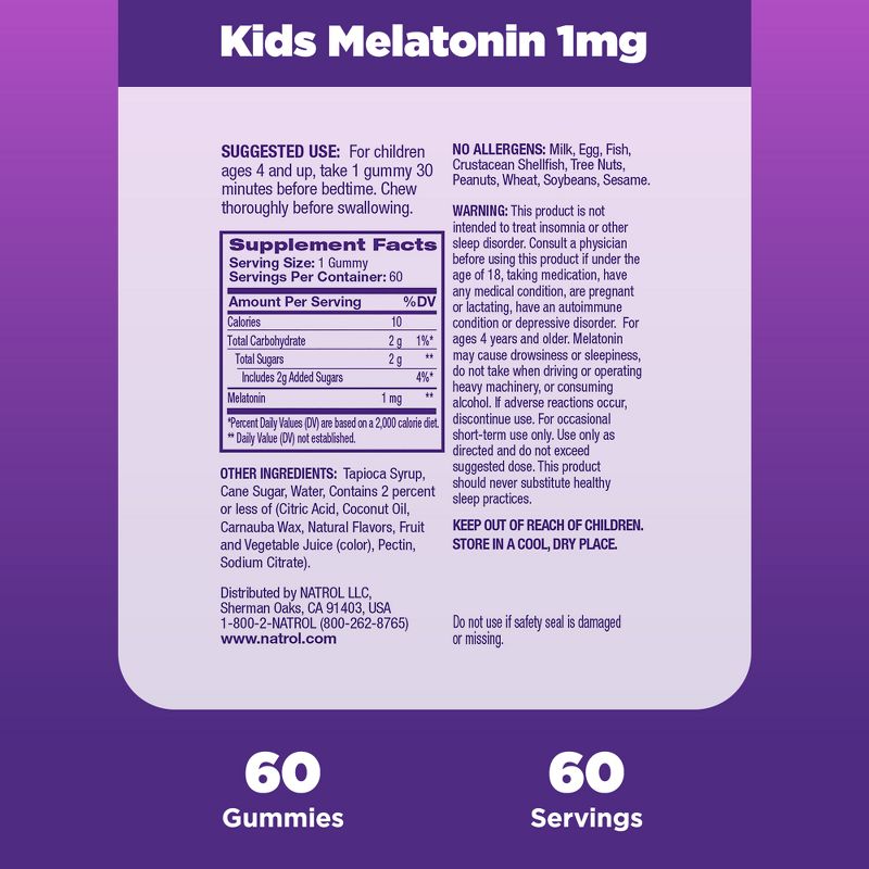 Natrol Kids' Melatonin Sleep Aid 1mg Gummies - Berry, 5 of 11