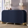 Alilang 59.80 Inch Modern Ribbed Accent Cabinet with Rounded Corners and Gold Base-Navy Blue - 2 of 4