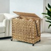 Laundry Hamper with Lid Clothes Hamper Synthetic Rattan 3-Section Laundry Sorter Basket with Removable Liner Bags for Laundry Room - 4 of 4