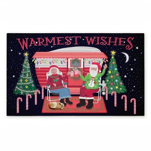 Stupell Industries Warmest Wishes Christmas Camper Printed Outdoor Door Mat, design by Darlene Seale, 18"x30" - 1 of 4