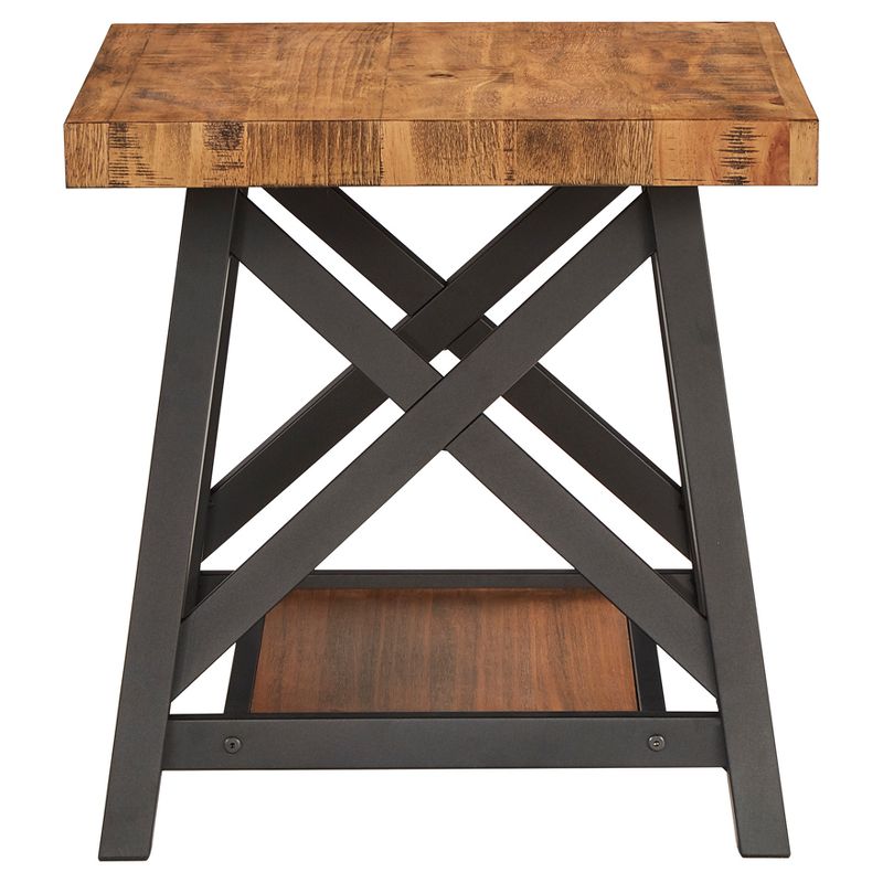 Lanshire Rustic Industrial Metal & Wood End Table - Inspire Q, 4 of 14