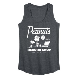 Women's - Peanuts - Record Shop Graphic Racerback Tank - 1 of 4